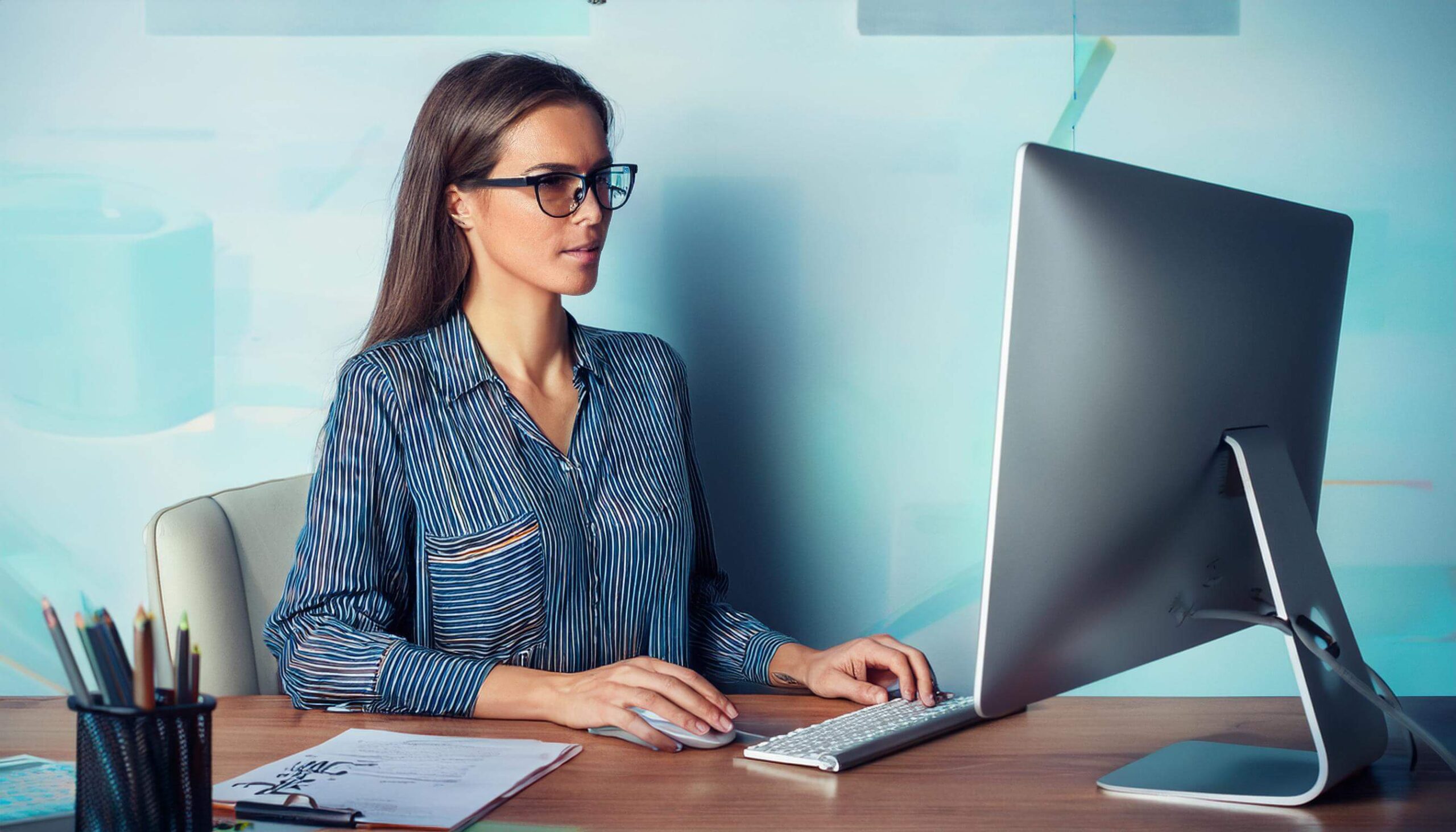 virtual assistant in front of computer